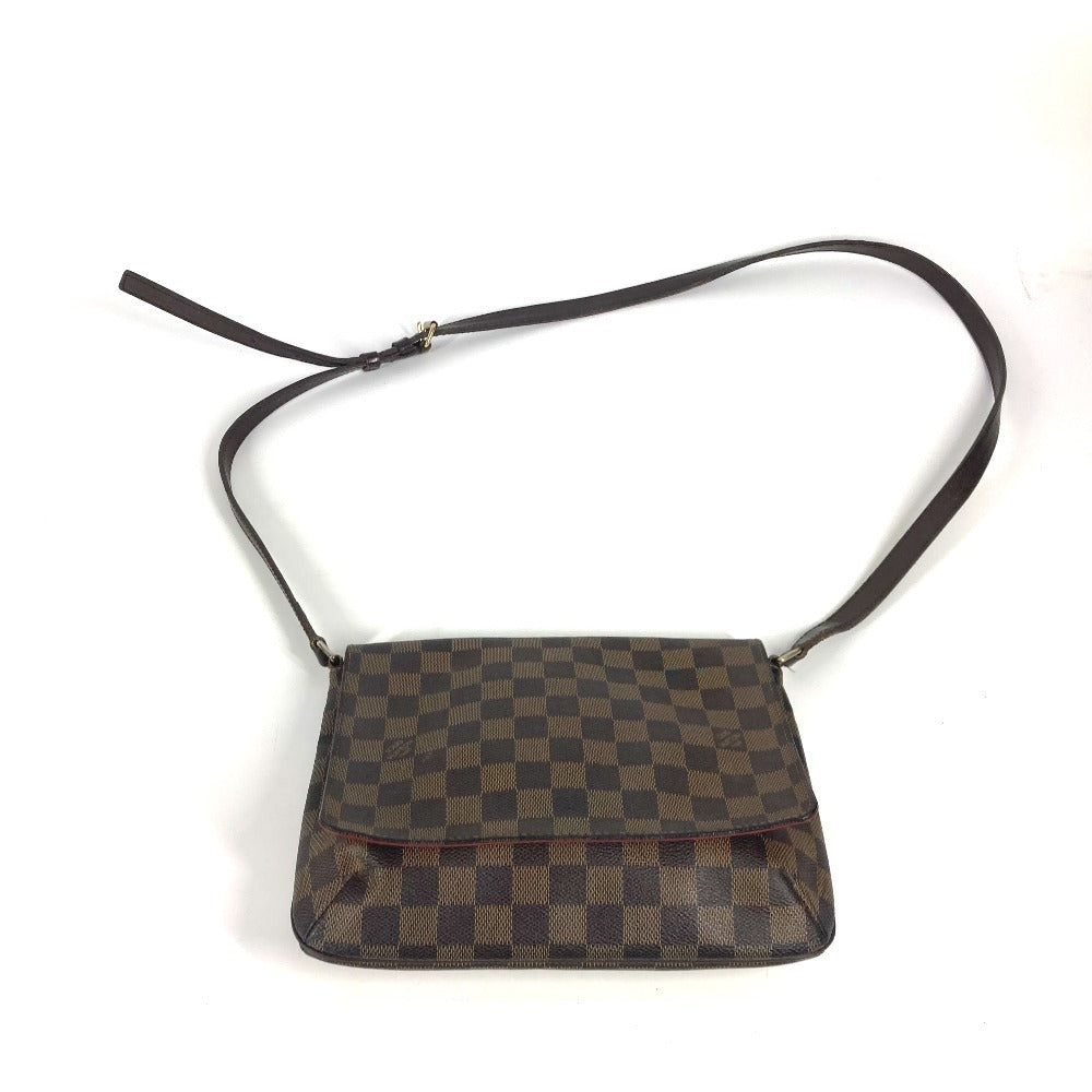 LOUIS VUITTON N51301 ダミエ ミュゼット・タンゴ ロング カバン 斜め掛け フラップ ポシェット ショルダーバッグ ダミエキャンバス レディース エベヌ ブラウン