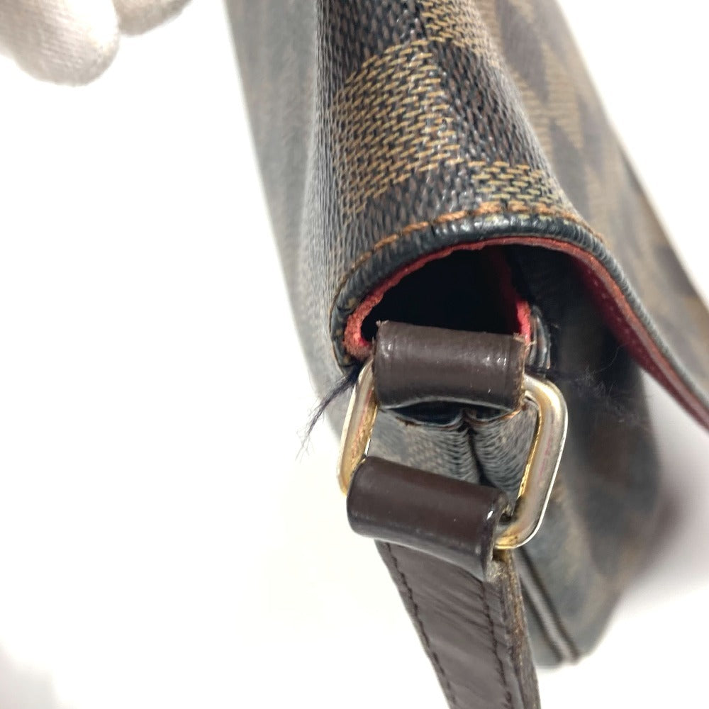 LOUIS VUITTON N51301 ダミエ ミュゼット・タンゴ ロング カバン 斜め掛け フラップ ポシェット ショルダーバッグ ダミエキャンバス レディース エベヌ ブラウン