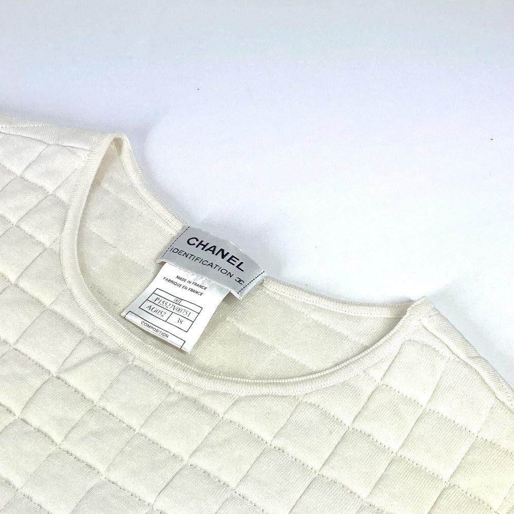 CHANEL 00T キルティング CC ココマーク アパレル ノースリーブ トップス タンクトップ コットン レディース ホワイト