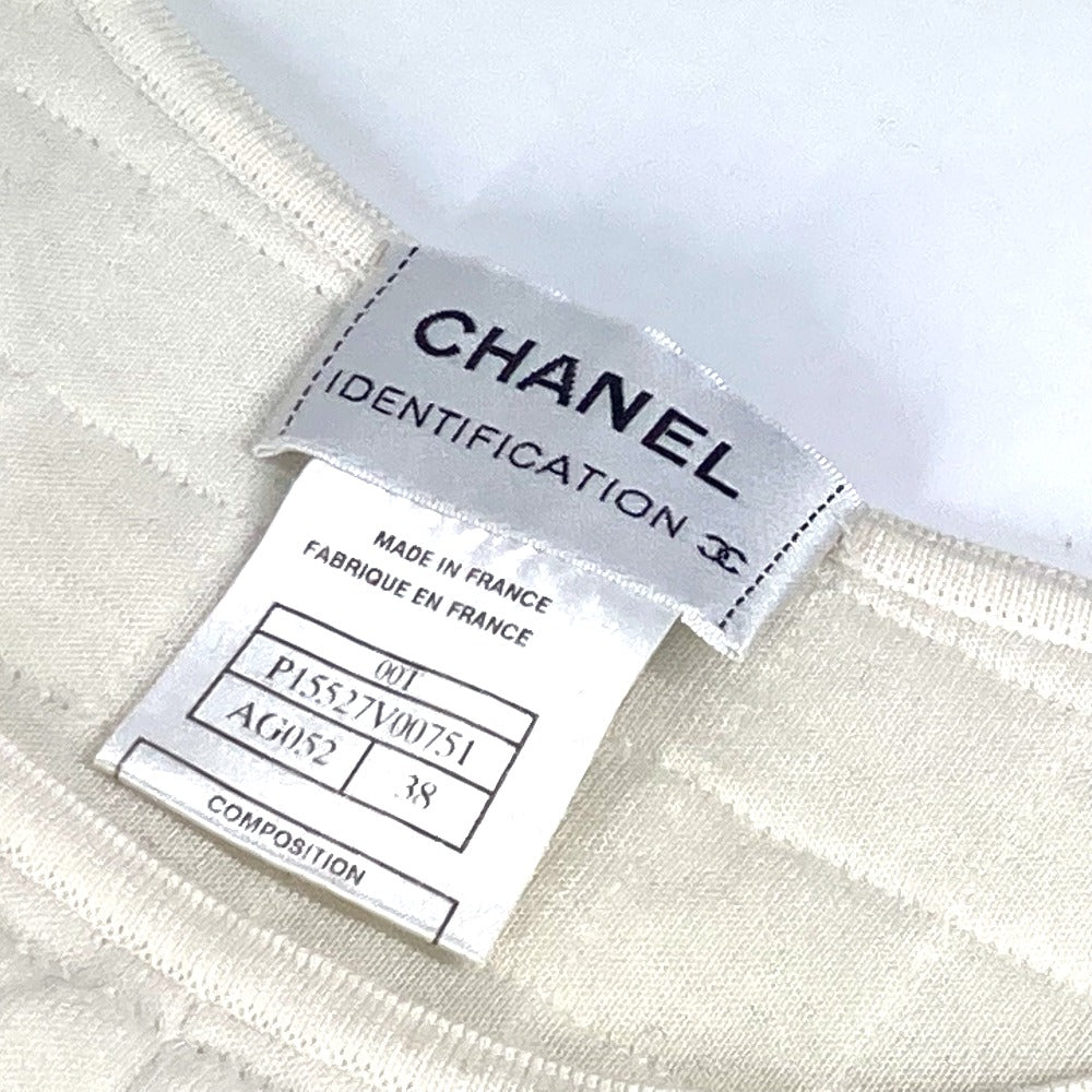 CHANEL 00T キルティング CC ココマーク アパレル ノースリーブ トップス タンクトップ コットン レディース ホワイト