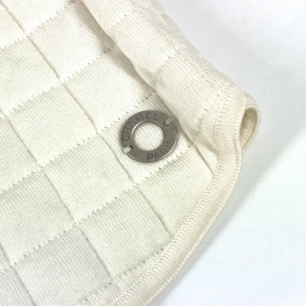 CHANEL 00T キルティング CC ココマーク アパレル ノースリーブ トップス タンクトップ コットン レディース ホワイト