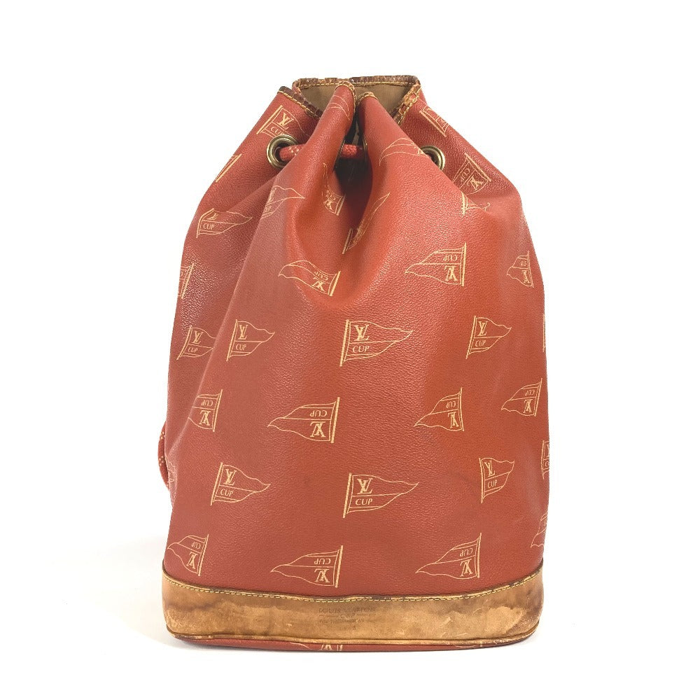 LOUIS VUITTON M80026 ルイヴィトンカップ 95 LVCUP サントロペ カバン 肩掛け 巾着バッグ ショルダーバッグ レザー/キャンバス レディース アボガニー オレンジ
