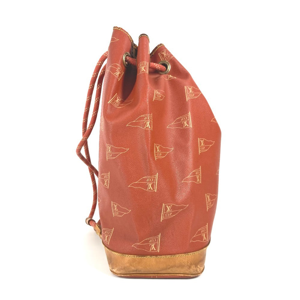 LOUIS VUITTON M80026 ルイヴィトンカップ 95 LVCUP サントロペ カバン 肩掛け 巾着バッグ ショルダーバッグ レザー/キャンバス レディース アボガニー オレンジ
