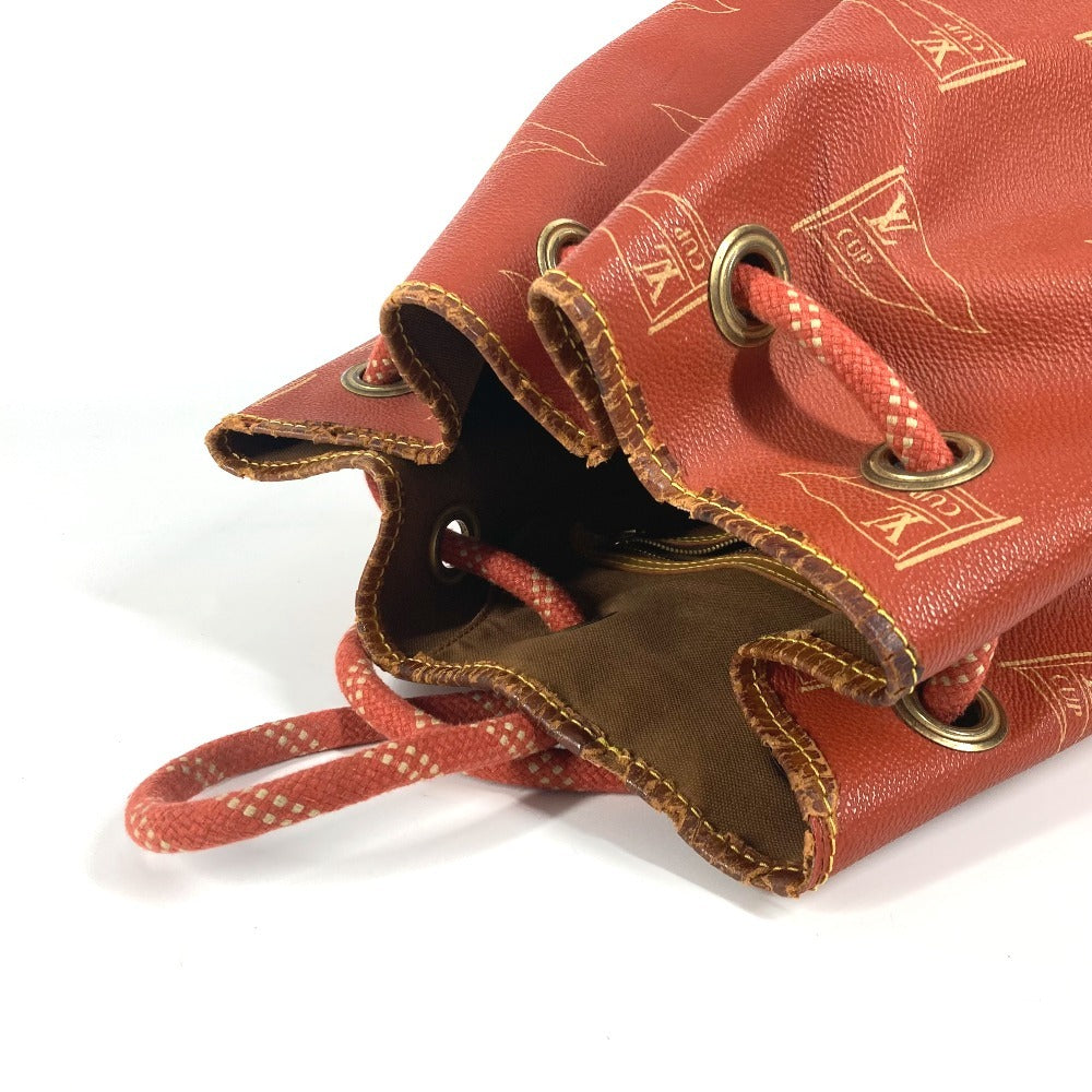LOUIS VUITTON M80026 ルイヴィトンカップ 95 LVCUP サントロペ カバン 肩掛け 巾着バッグ ショルダーバッグ レザー/キャンバス レディース アボガニー オレンジ
