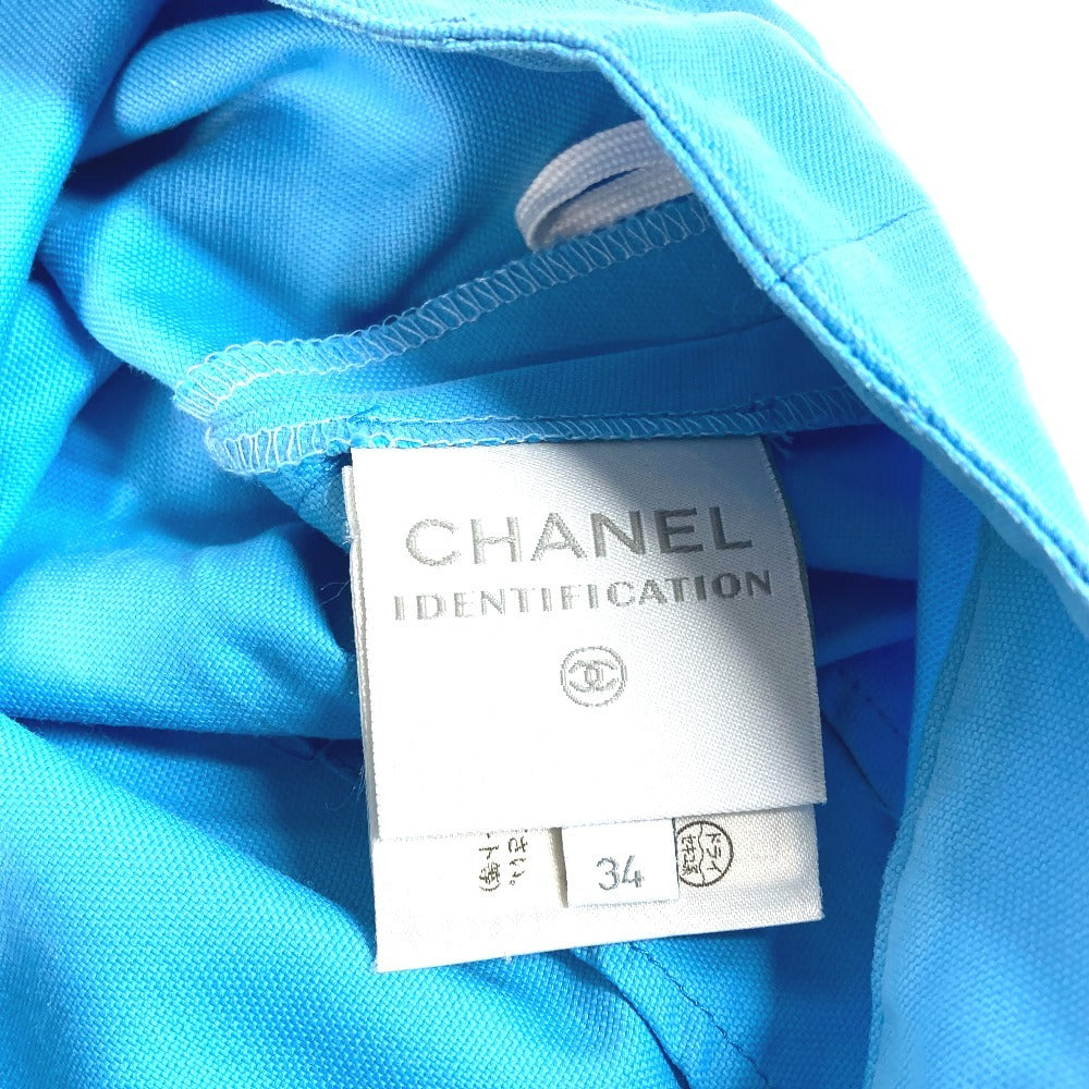 CHANEL P19433 SPORTS 02S Logo CC Coco Mark Bottoms Logo Apparel Skirt Cotton Women's Blue