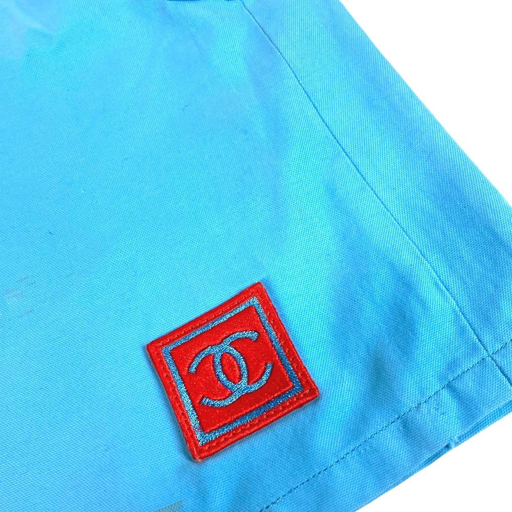 CHANEL P19433 SPORTS 02S Logo CC Coco Mark Bottoms Logo Apparel Skirt Cotton Women's Blue