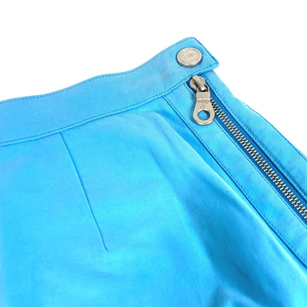 CHANEL P19433 SPORTS 02S Logo CC Coco Mark Bottoms Logo Apparel Skirt Cotton Women's Blue