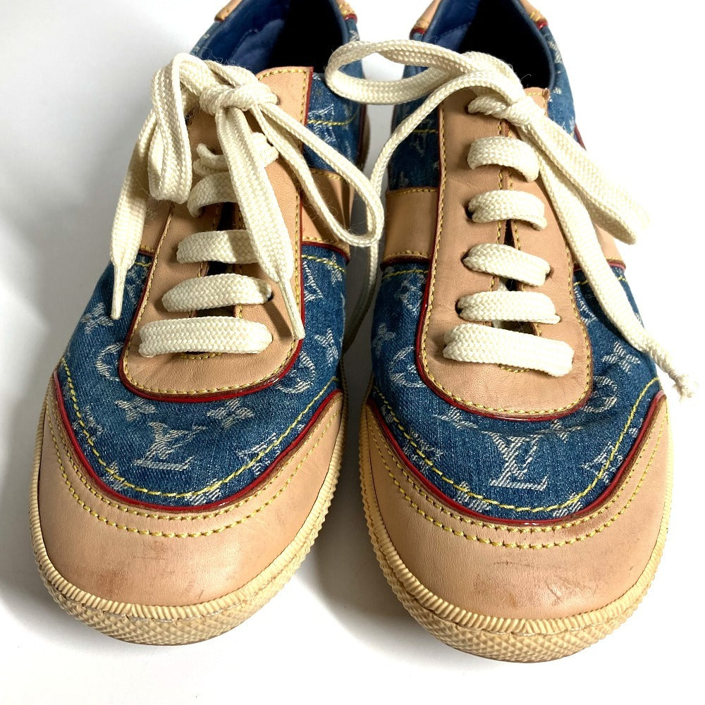 LOUIS VUITTON モノグラムデニム ロゴ 靴 シューズ スニーカー モノグラムデニム レディース ブルー