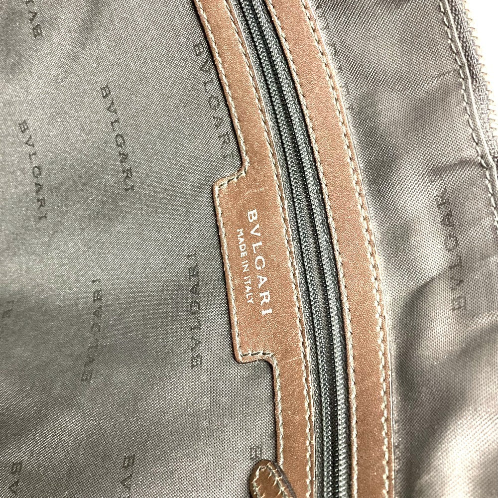 BVLGARI ウィークエンド ロゴ カバン 縦型 トートバッグ 肩掛け ショルダーバッグ PVC/レザー ユニセックス グレー