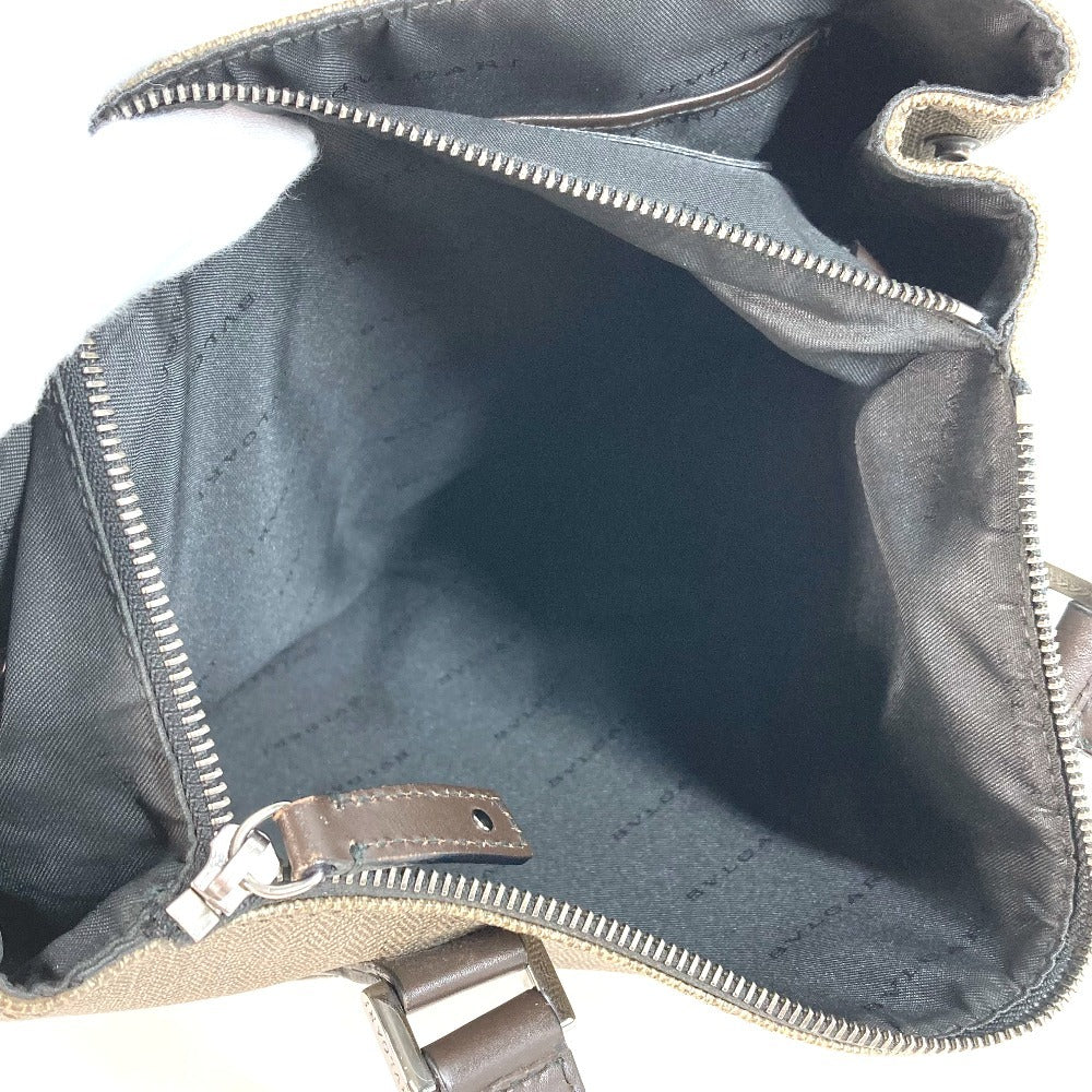 BVLGARI ウィークエンド ロゴ カバン 縦型 トートバッグ 肩掛け ショルダーバッグ PVC/レザー ユニセックス グレー