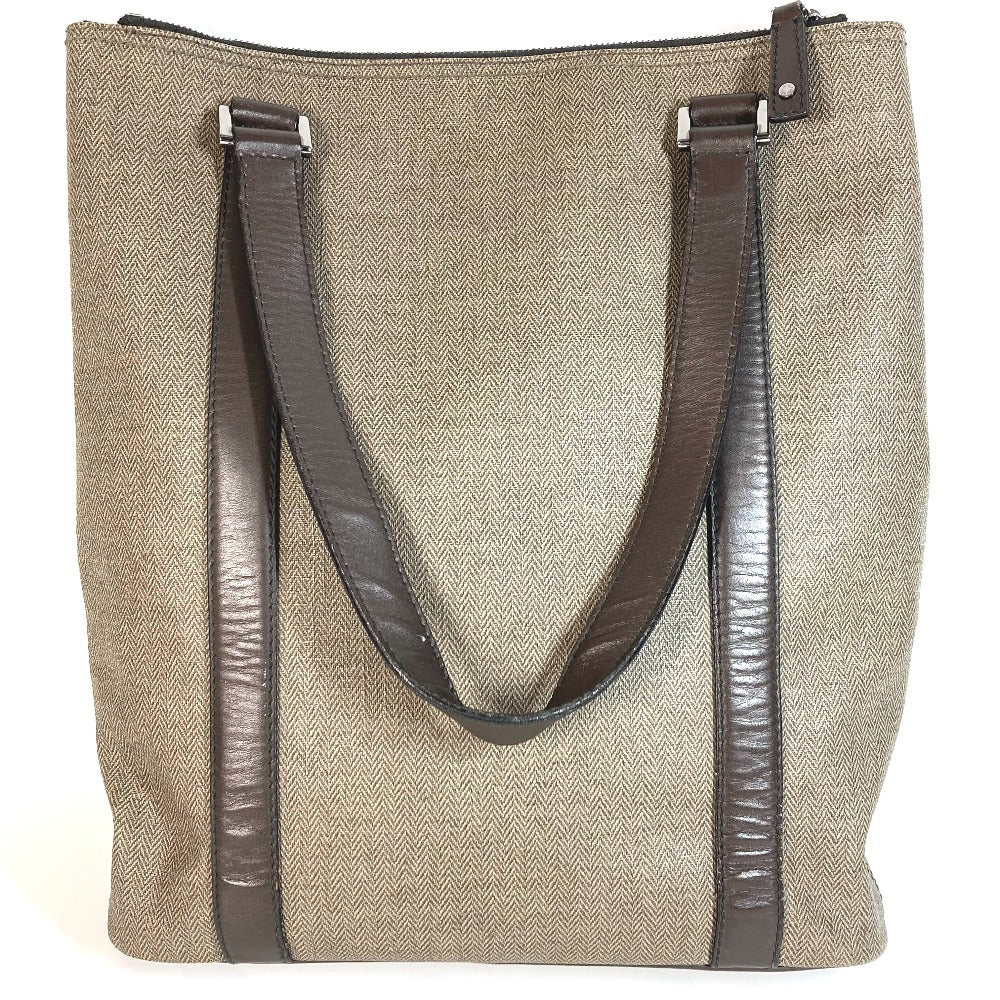 BVLGARI ウィークエンド ロゴ カバン 縦型 トートバッグ 肩掛け ショルダーバッグ PVC/レザー ユニセックス グレー