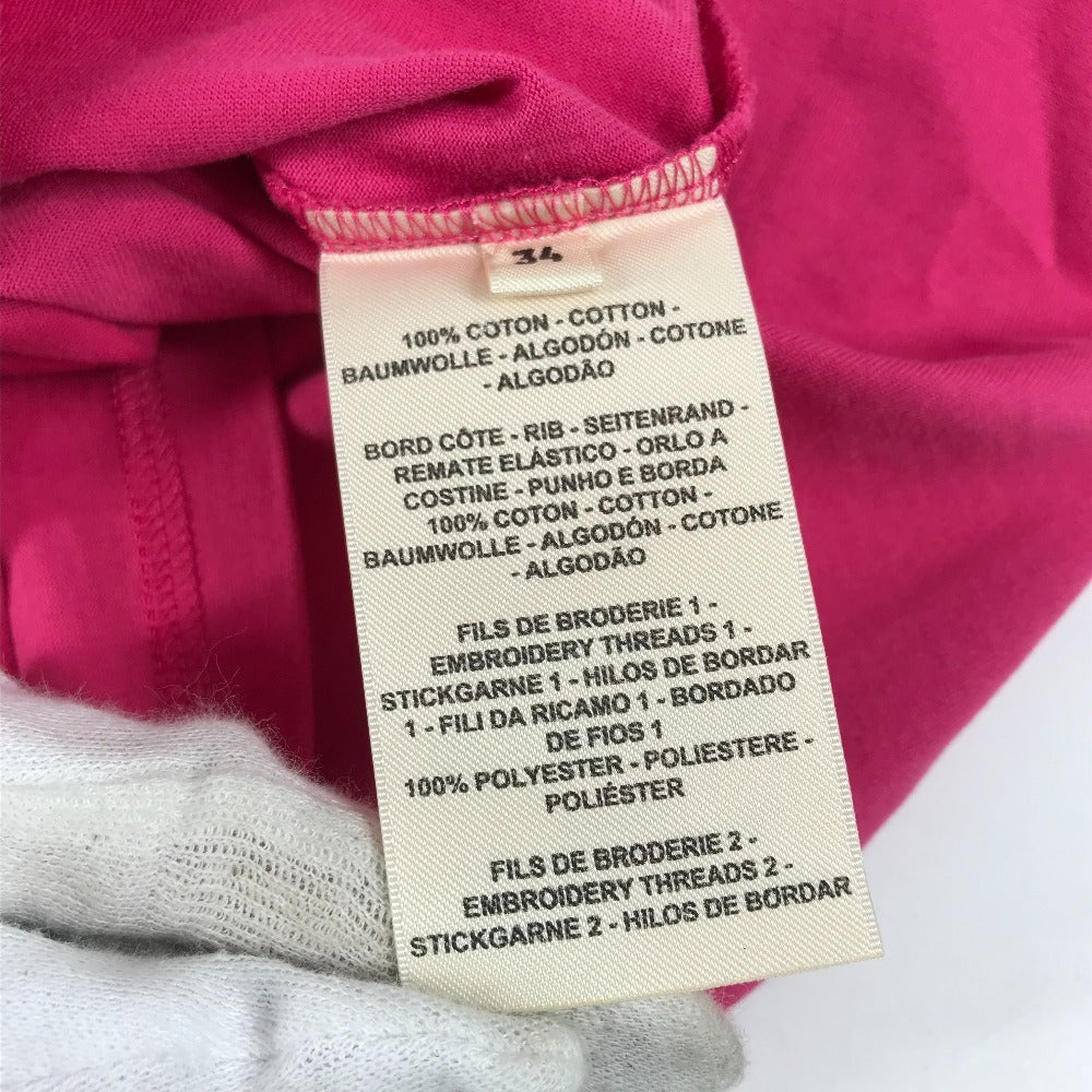 HERMES Embroidered Mosaic H Logo Pocket Apparel T-Shirt Dress, Round Neck, Cotton, Women's, Pink