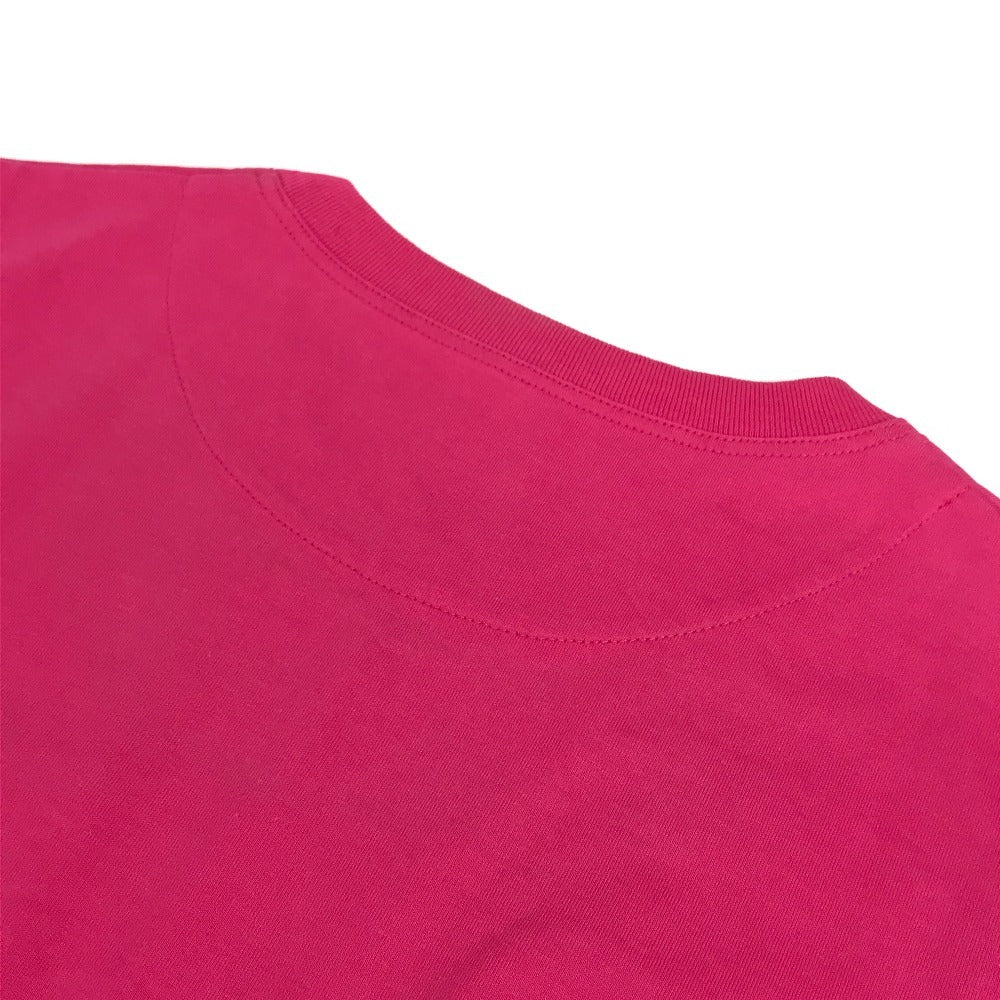 HERMES Embroidered Mosaic H Logo Pocket Apparel T-Shirt Dress, Round Neck, Cotton, Women's, Pink