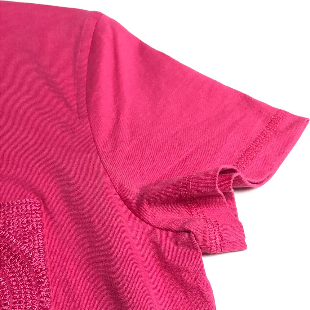 HERMES Embroidered Mosaic H Logo Pocket Apparel T-Shirt Dress, Round Neck, Cotton, Women's, Pink