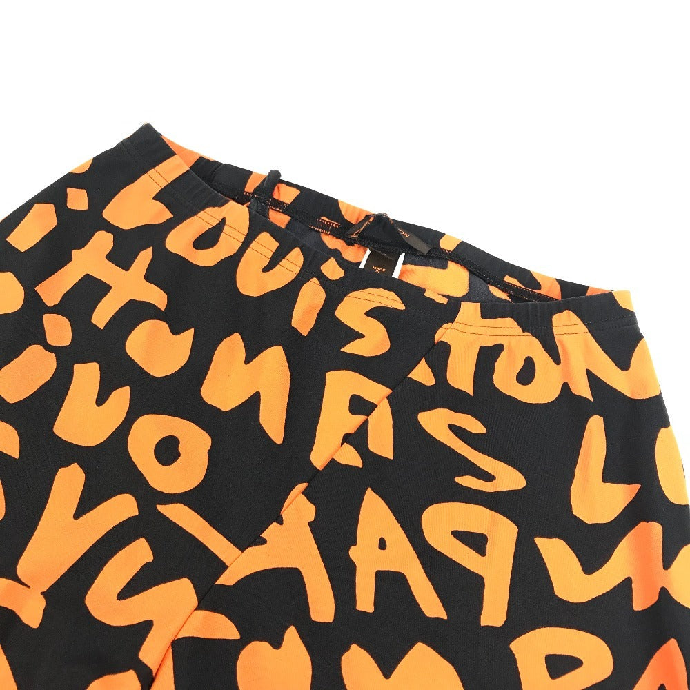 LOUIS VUITTON Unknown Monogram Graffiti Bottoms Pants All-Over Print Nylon Pants Women's Orange