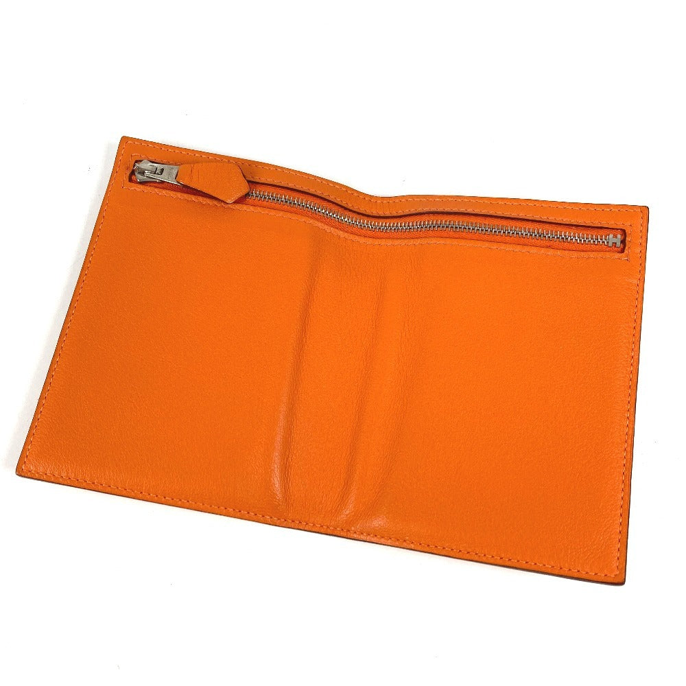 HERMES Zipzac Compact Wallet Bi-fold Swift Unisex Orange