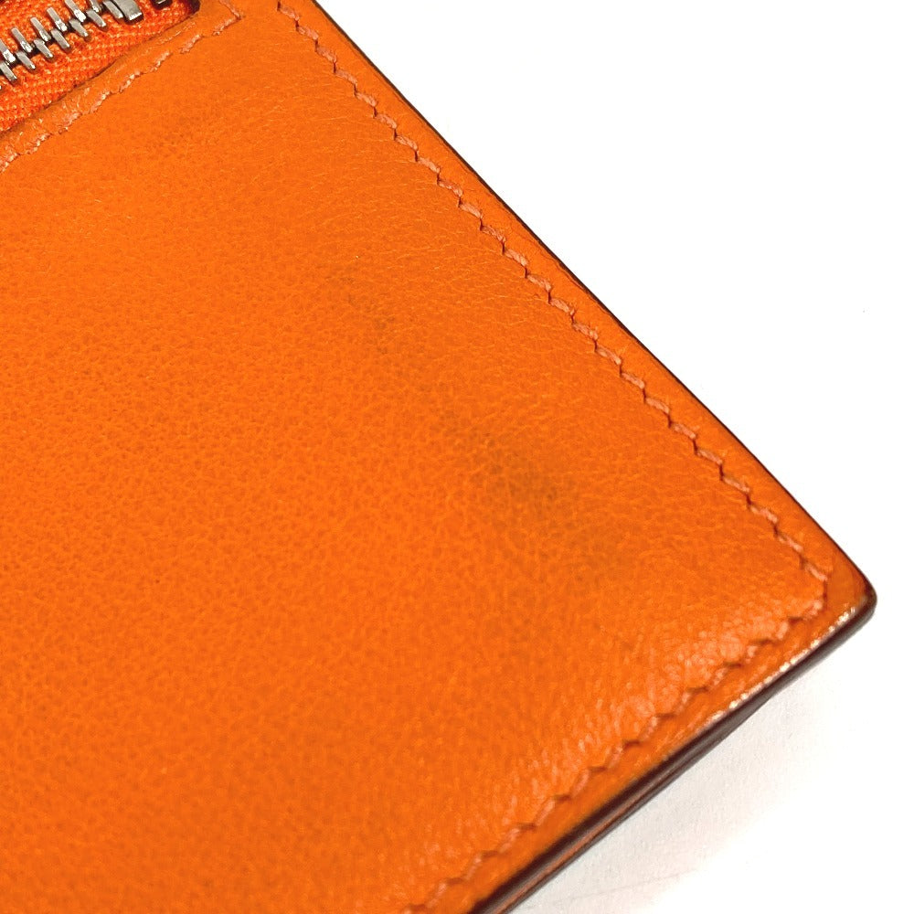 HERMES Zipzac Compact Wallet Bi-fold Swift Unisex Orange