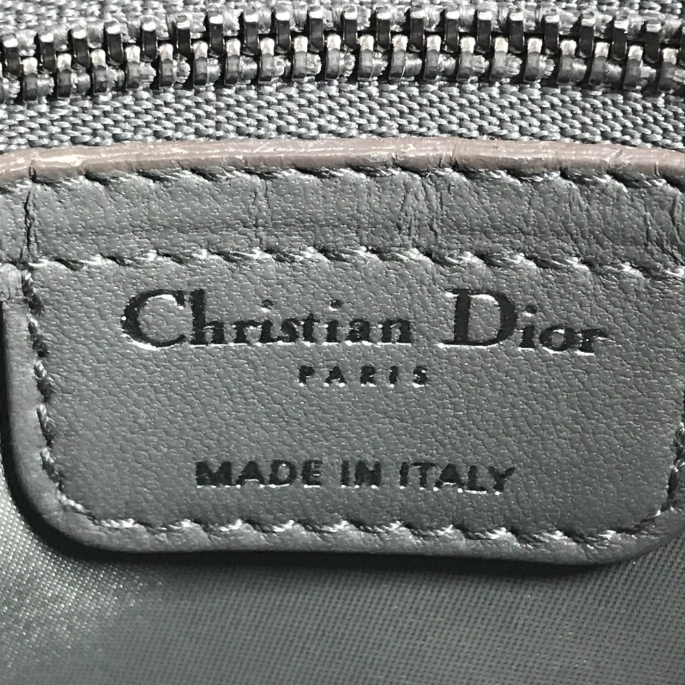 Dior ロゴ カナージュ キルティング 斜め掛け ポシェット フラップ ショルダーバッグ レザー/ナイロン ユニセックス グレー系