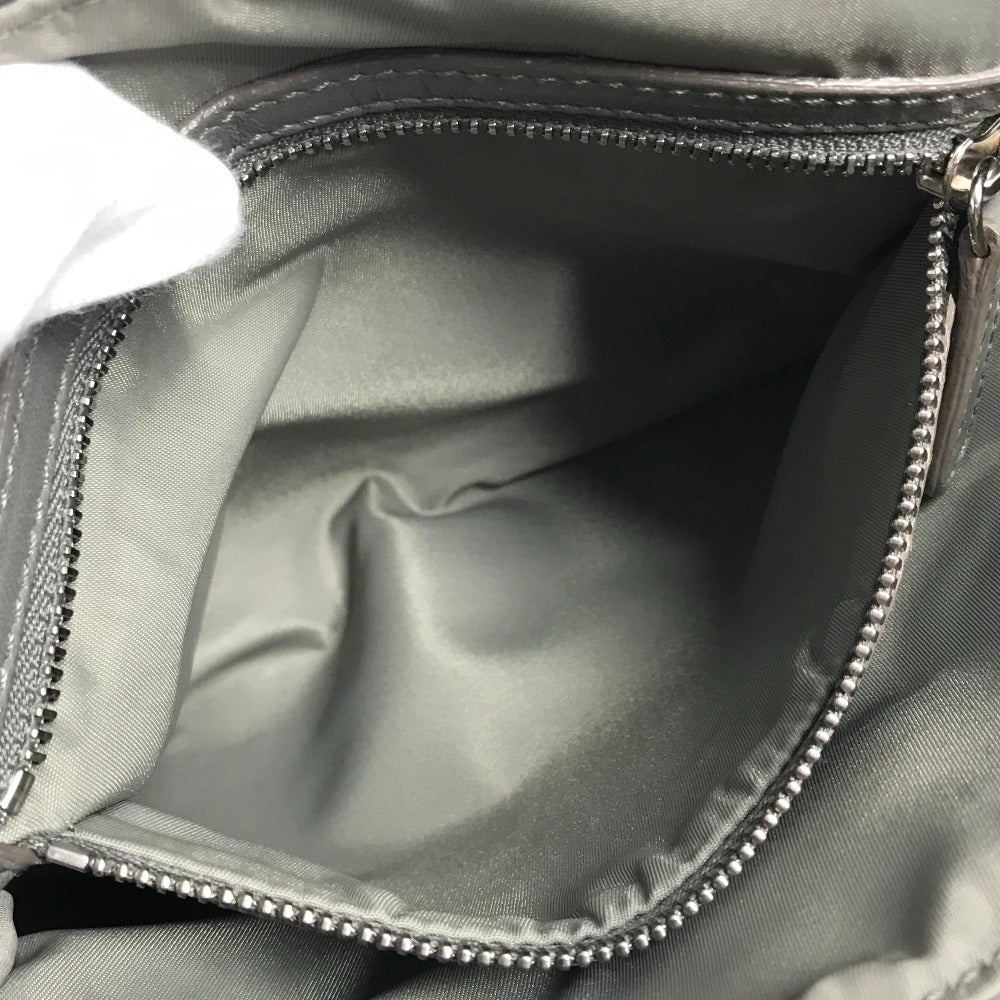 Dior ロゴ カナージュ キルティング 斜め掛け ポシェット フラップ ショルダーバッグ レザー/ナイロン ユニセックス グレー系