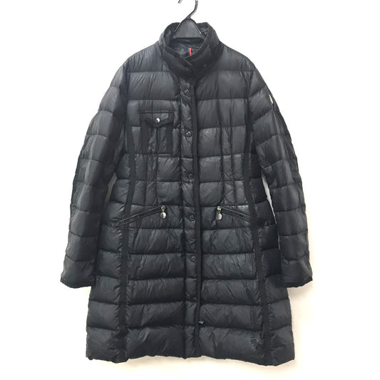 MONCLER ロゴ ワッペン 長袖 HERMIFUR GIUBBOTTO HERMIFUR JACKET アパレル ロングダウン ダウンジャケット ポリエステル レディース ネイビー