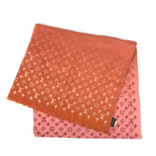 LOUIS VUITTON M70508 ストール エトールモノグラムサンライズ フリンジ マフラー グラデーション ショール ユニセックス オレンジ