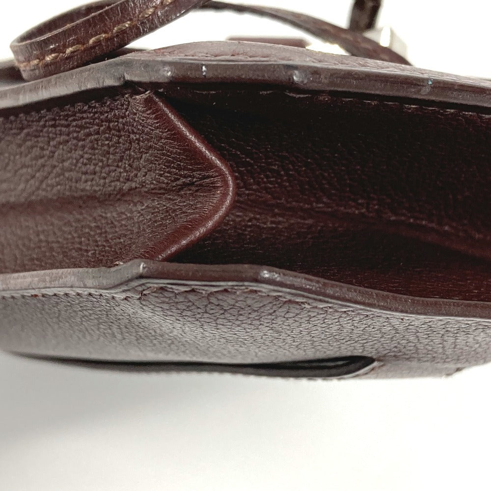 HERMES Envelope Bag Flap Pouch Second Bag Clutch Bag Leather Unisex Brown