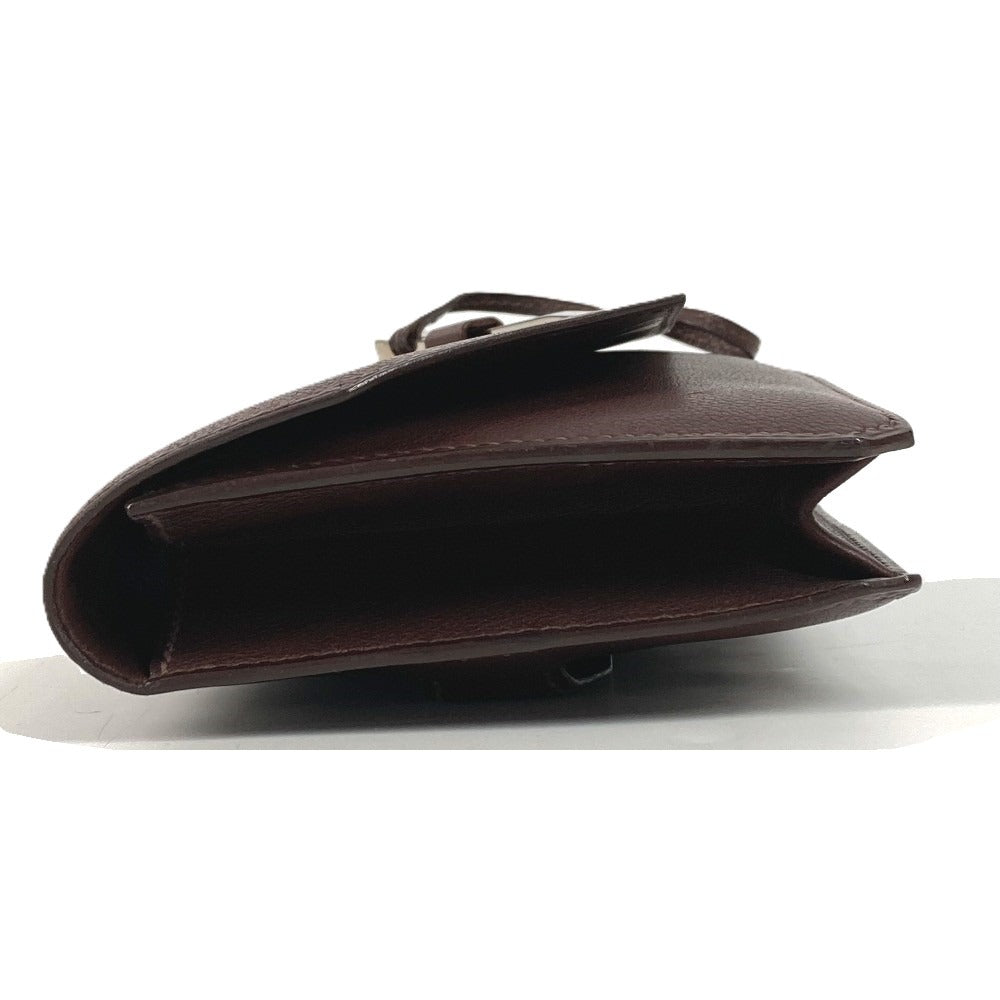 HERMES Envelope Bag Flap Pouch Second Bag Clutch Bag Leather Unisex Brown