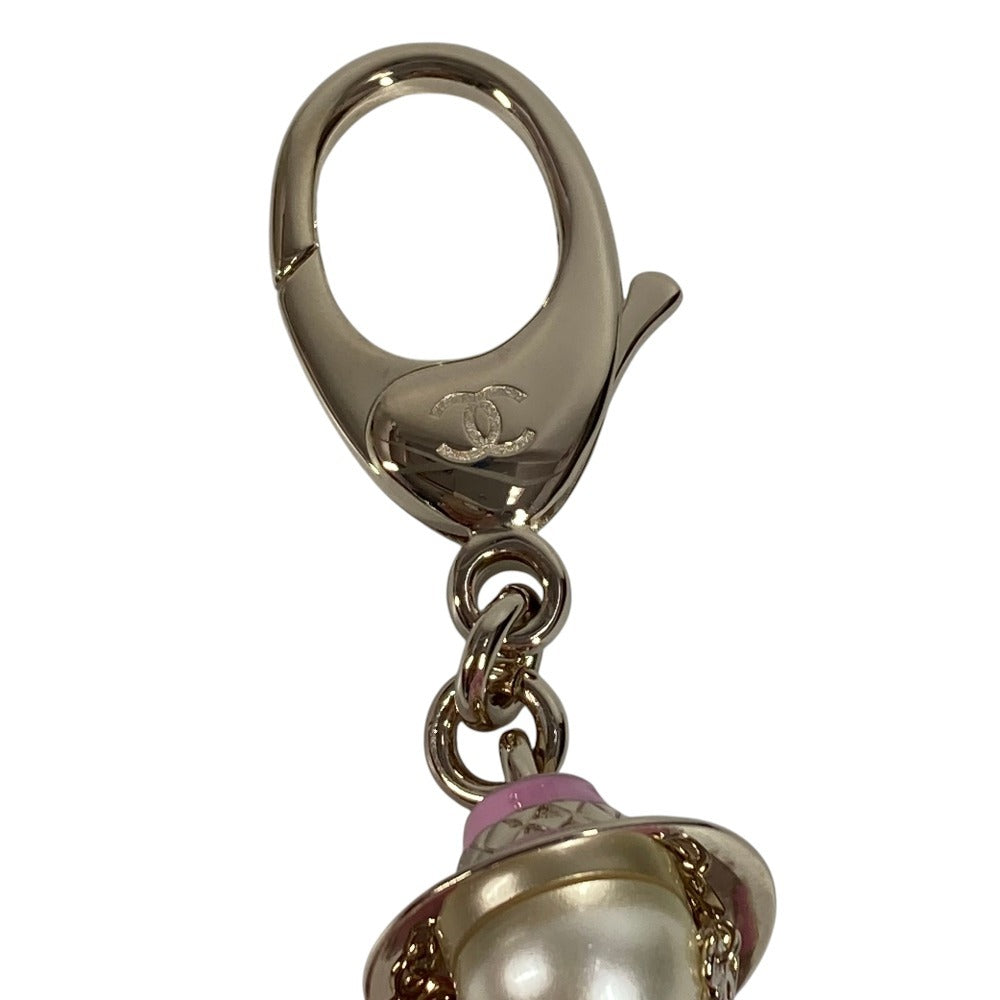 CHANEL B25B Gabrielle Chanel Doll CC Coco Mark Logo Faux Pearl Heart Star Bag Charm Key Holder Metal Ladies Pink