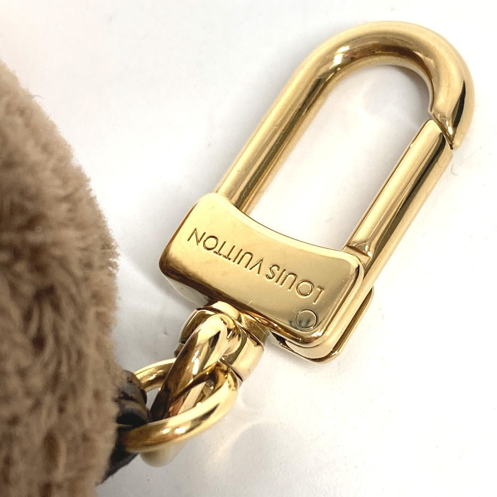 LOUIS VUITTON M03441 Monogram Bear Stuffed Animal Bag Charm LV Louis Snow Bag Charm Strap Keychain Faux Fur Unisex Brown