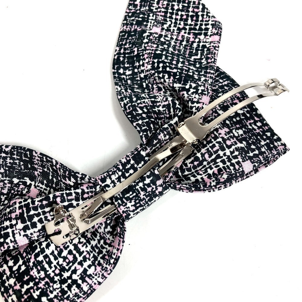 CHANEL 25B CC Coco Mark Logo Ribbon Hair Accessory Hair Clip Barrette Silk Women's Pink