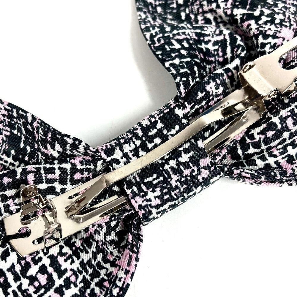 CHANEL 25B CC Coco Mark Logo Ribbon Hair Accessory Hair Clip Barrette Silk Women's Pink