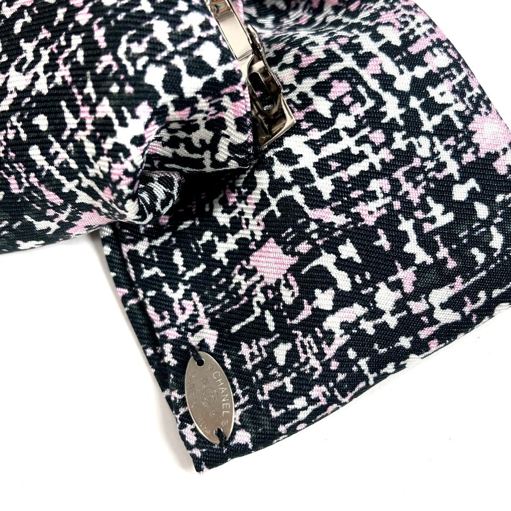 CHANEL 25B CC Coco Mark Logo Ribbon Hair Accessory Hair Clip Barrette Silk Women's Pink