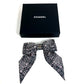 CHANEL 25B CC Coco Mark Logo Ribbon Hair Accessory Hair Clip Barrette Silk Women's Pink