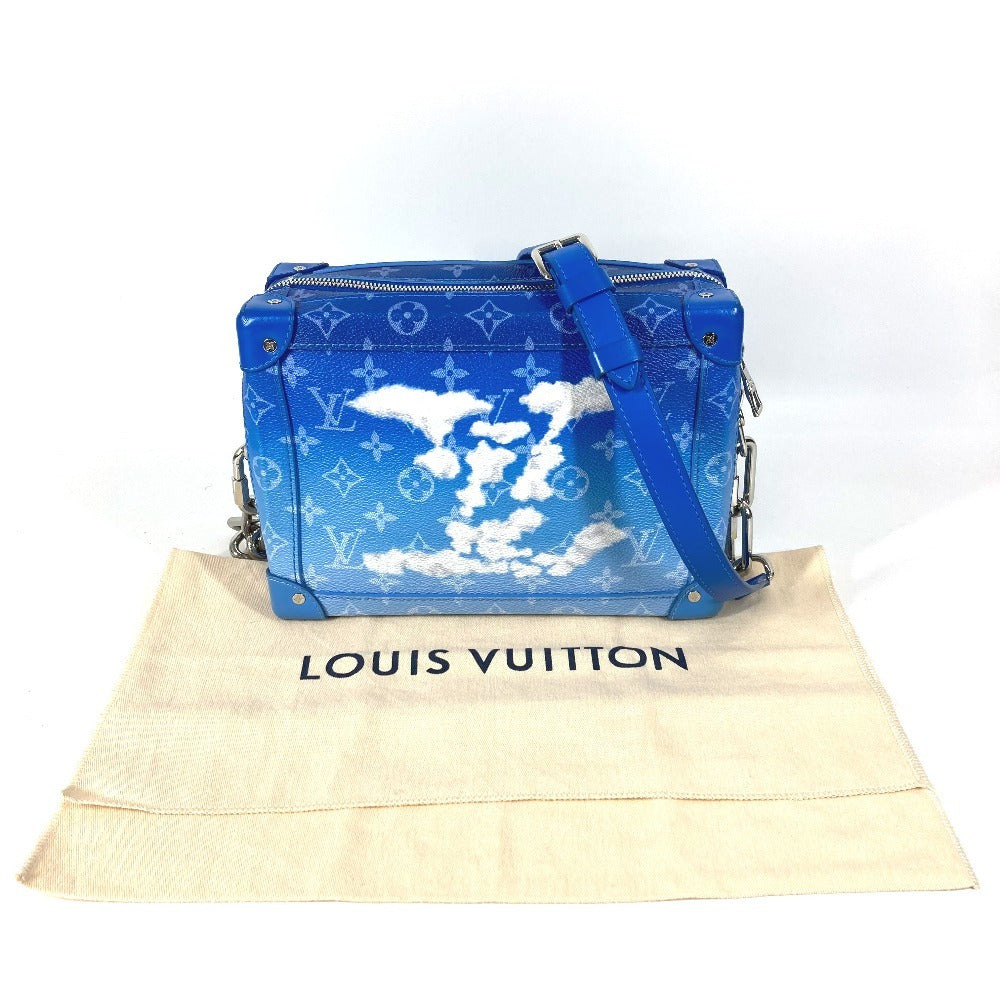 LOUIS VUITTON M45430 モノグラム クラウズ 雲 ソフトトランク 斜め掛け カバン BOX ボックス ショルダーバッグ レザー/キャンバス ユニセックス ブルー