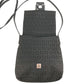 FENDI Zucca Logo Bag Flap Crossbody Pochette Shoulder Bag Leather/Canvas Unisex Black