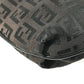 FENDI Zucca Logo Bag Flap Crossbody Pochette Shoulder Bag Leather/Canvas Unisex Black