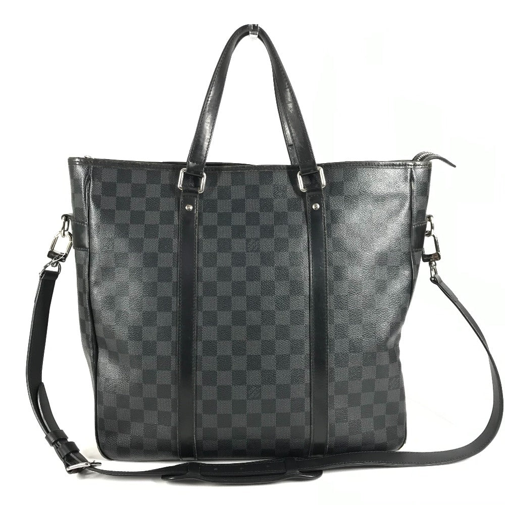 LOUIS VUITTON N51192 Damier Graphite Tadao Tote Bag, Vertical, Crossbody, 2-Way, Shoulder Bag, Damier Graphite Canvas, Unisex, Black