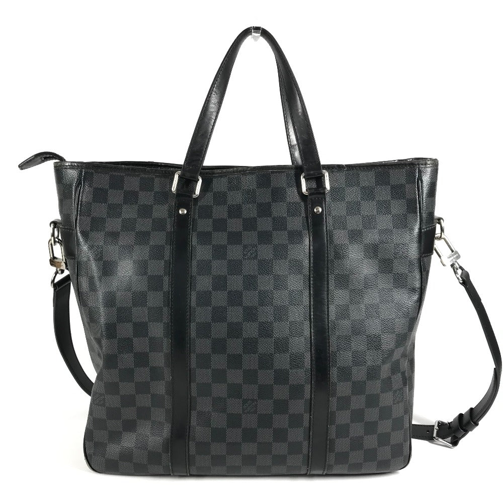 LOUIS VUITTON N51192 Damier Graphite Tadao Tote Bag, Vertical, Crossbody, 2-Way, Shoulder Bag, Damier Graphite Canvas, Unisex, Black