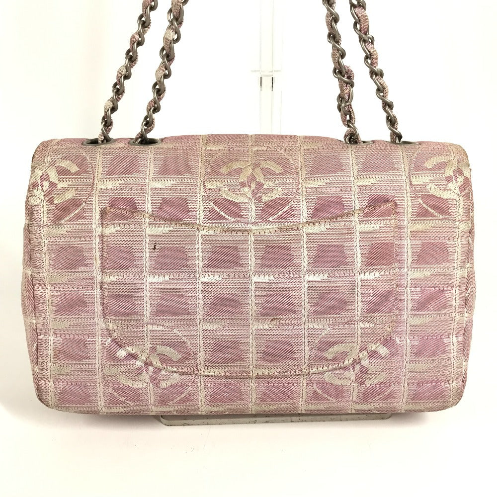 CHANEL A15285 New Travel Line CC Coco Mark Logo Shoulder Bag W Chain Chain Bag Flap Shoulder Bag Nylon Ladies Pink