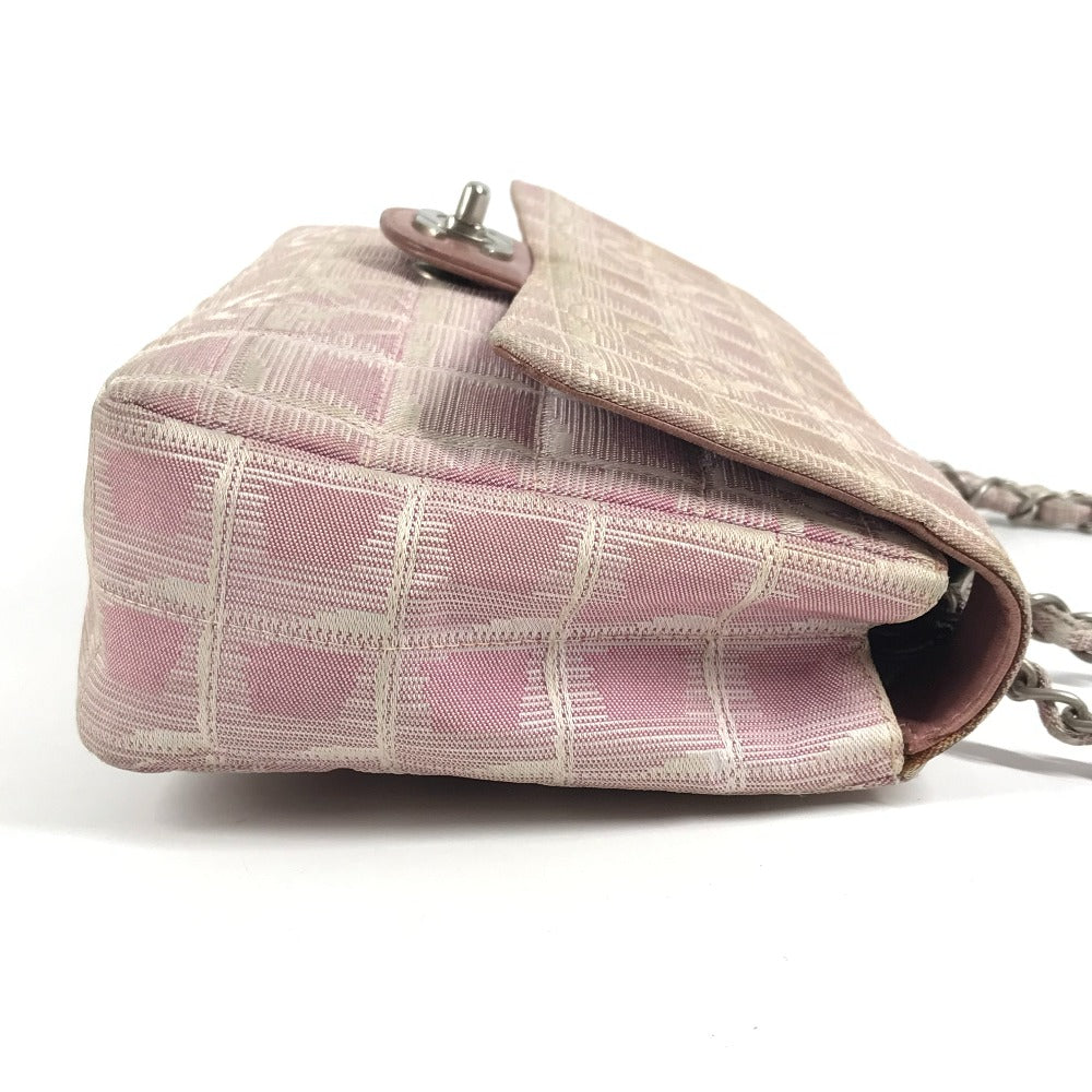 CHANEL A15285 New Travel Line CC Coco Mark Logo Shoulder Bag W Chain Chain Bag Flap Shoulder Bag Nylon Ladies Pink