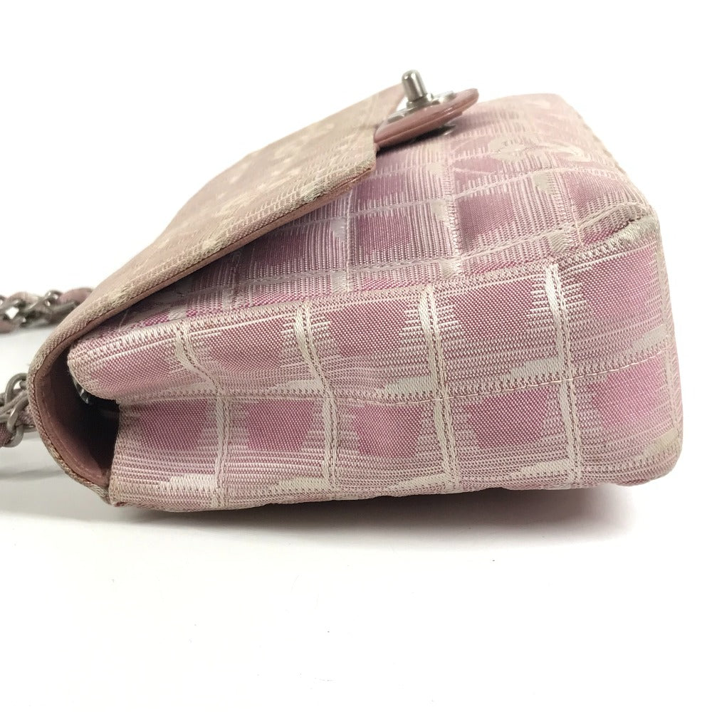 CHANEL A15285 New Travel Line CC Coco Mark Logo Shoulder Bag W Chain Chain Bag Flap Shoulder Bag Nylon Ladies Pink