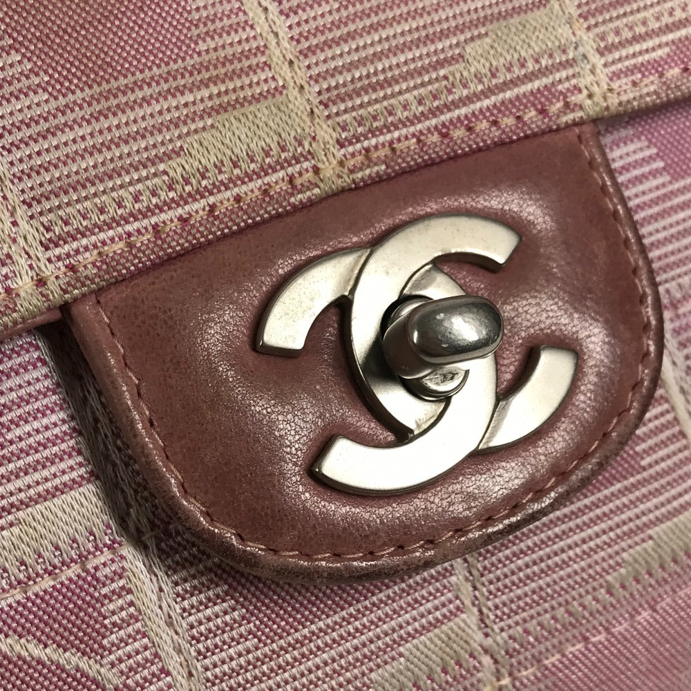 CHANEL A15285 New Travel Line CC Coco Mark Logo Shoulder Bag W Chain Chain Bag Flap Shoulder Bag Nylon Ladies Pink