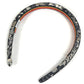 HERMES Hairband, headband, all-over print, logo Katyusha silk Black Used