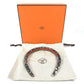 HERMES Hairband, headband, all-over print, logo Katyusha silk Black Used