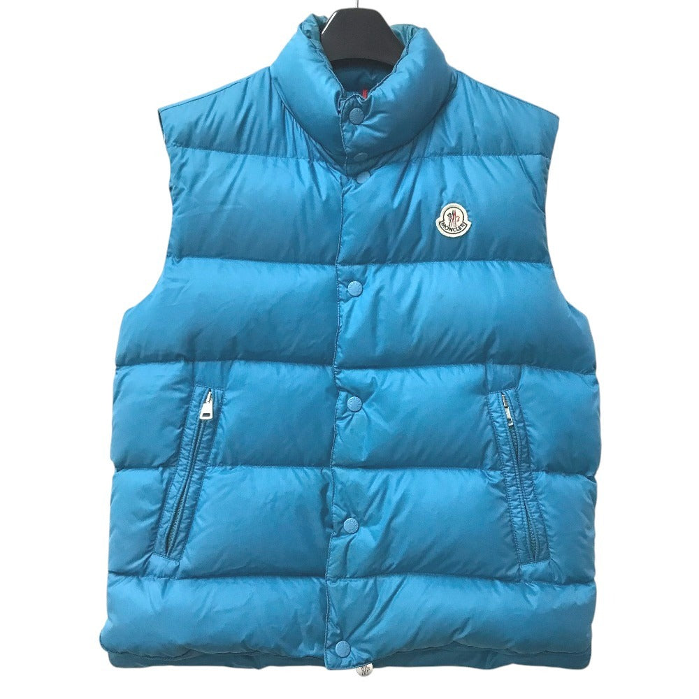 MONCLER Logo patch vest Apparel Outerwear Sleeveless Vest Down vest Nylon blue Used