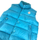 MONCLER Logo patch vest Apparel Outerwear Sleeveless Vest Down vest Nylon blue Used