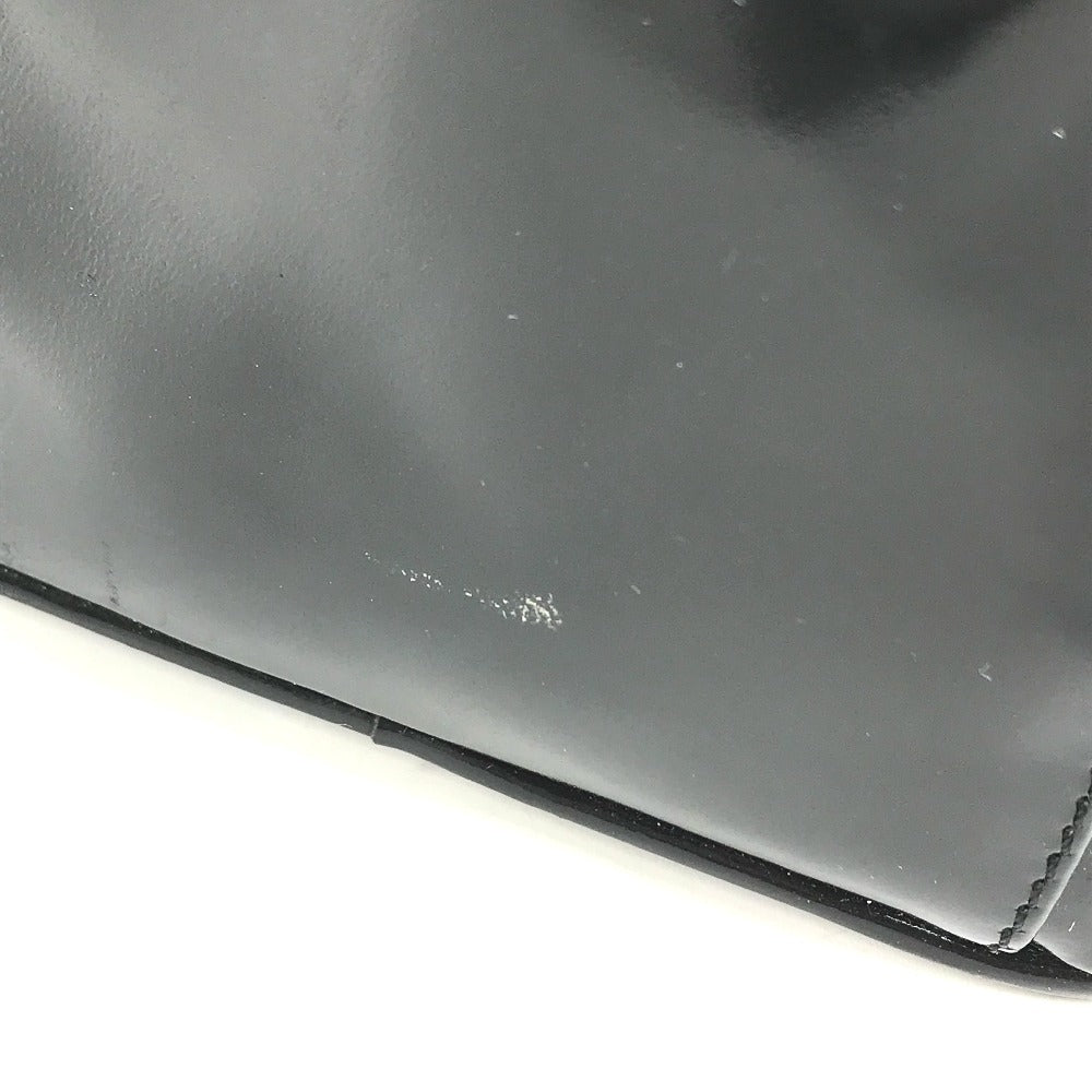 CHANEL A01998 CC CC Mark logo Bag Vanity Bag Vertical Hand Bag enamel Black Used
