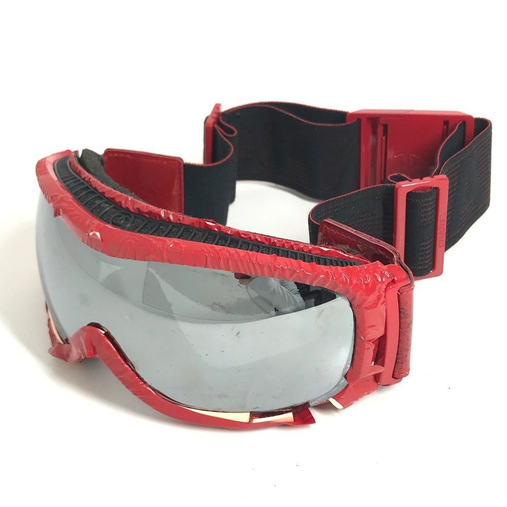 CHANEL Sports goggles glasses glasses eyewear sunglasses Plastic Red Used