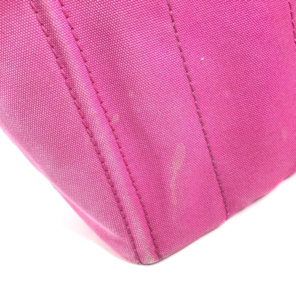 PRADA Canapa logo Bag Tote Bag Hand Bag cotton pink Used