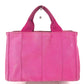 PRADA Canapa logo Bag Tote Bag Hand Bag cotton pink Used